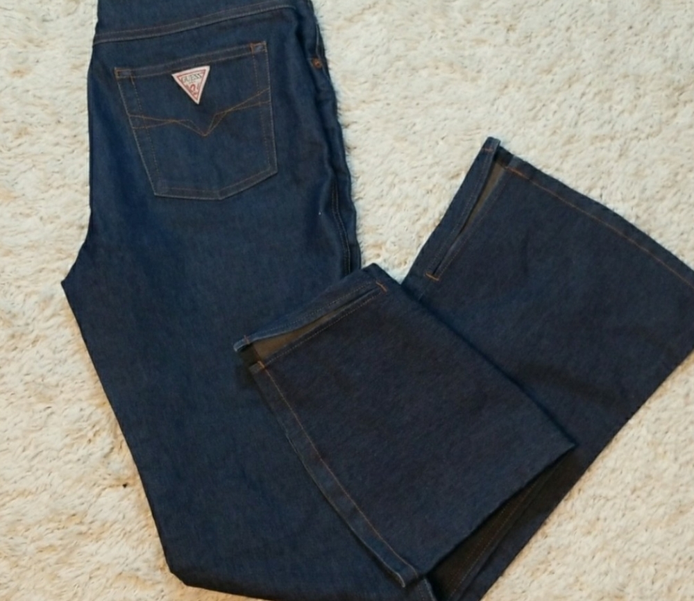 Guess Blue Flare Wide Leg Jeans Premium Denim